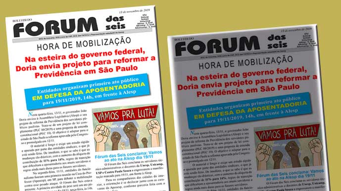 Doria envia projeto para reformar a Previdência em SP. Entidades organizam ato público para 19/11, 14h, em frente à Alesp
